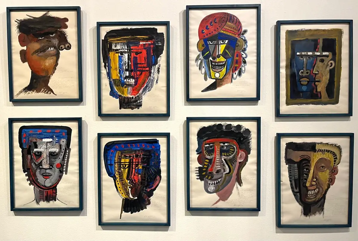 Retratos pintados por Daniel Manrique en la exposición de la Galería José María Velasco, Tepito